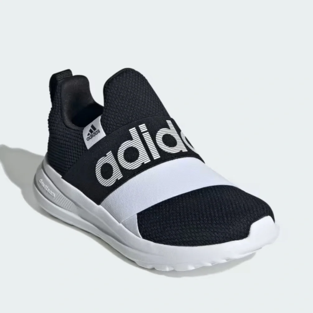 ADIDAS SLIP-ON SNEAKERS LITE RACER ADAPT 6.0 SHOES KIDS Sz 10.5 Black White NEW - Picture 3 of 10